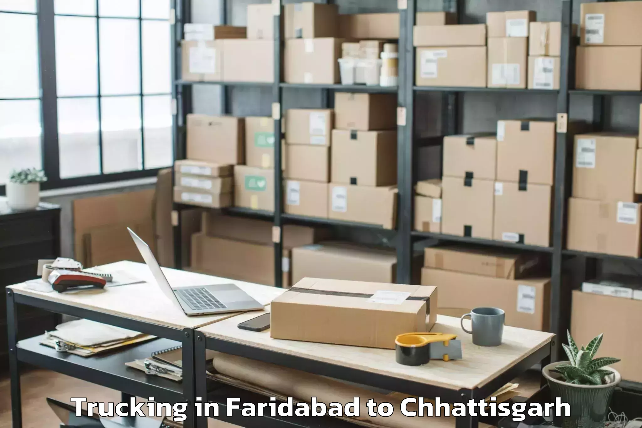 Book Faridabad to Kumhari Trucking Online